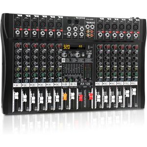 FULUODE AX-120 Console de mixage audio 12 canaux, console de