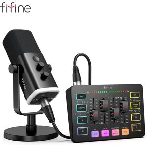 Kit de Podcast tout-en-un FIFINE avec table de mixage Audio