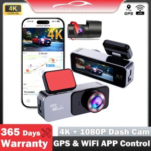 Aprilboy 4K WiFi Dash Cam pour Voitures Avant et Arrière Double Lentille Auto Dashcam Time-lapse Support Vidéo 24H Moniteur de Parking Boîte Noire image