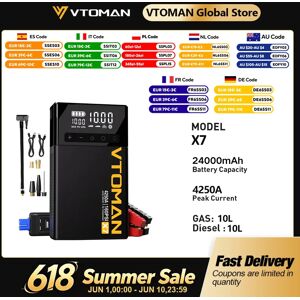 VTOMAN X7 Démarreur de saut de voiture 4 en 1 4250A - Compresseur d'air 160 PSI, Booster de batterie de voiture 12 V et batterie externe portable - Publicité VTOMAN X7 Démarreur de saut de voiture 4 en 1 4250A - Compresseur d'air 160 PSI, Booster de batterie de voiture 12 V et batterie externe portable - Publicité
