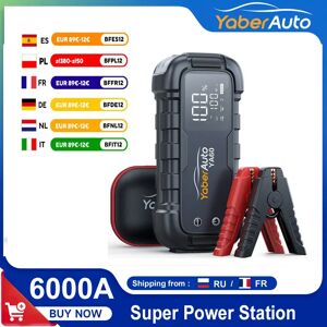 YABER Démarreur de saut 6000A 150W DC PD45W, chargeur de batterie de voiture, écran LED 3.3, 600 Lumens, lampe de poche, chargeur de batterie, dispositif de Super démarrage - Publicité YABER Démarreur de saut 6000A 150W DC PD45W, chargeur de batterie de voiture, écran LED 3.3, 600 Lumens, lampe de poche, chargeur de batterie, dispositif de Super démarrage - Publicité