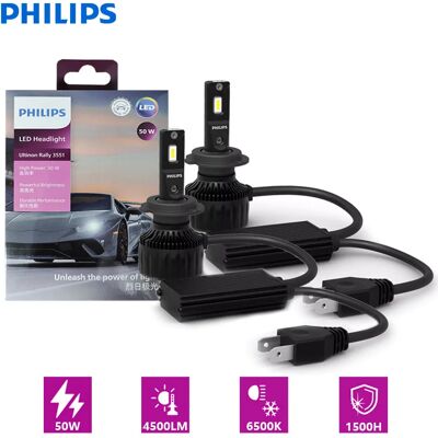 Philips LED H4 H7 H11 Ultinon rallye 3551 9005 9006 9012 lumière de voiture 100W 9000LM 6500K blanc haute Lumen Watt LED lampes automobiles - Publicité Philips LED H4 H7 H11 Ultinon rallye 3551 9005 9006 9012 lumière de voiture 100W 9000LM 6500K blanc haute Lumen Watt LED lampes automobiles - Publicité