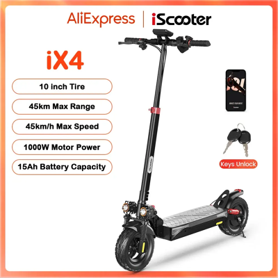 Trottinette électrique iX4 - 800W, 15Ah, Tout-terrain, Antidérapante - Publicité Trottinette électrique iX4 - 800W, 15Ah, Tout-terrain, Antidérapante - Publicité