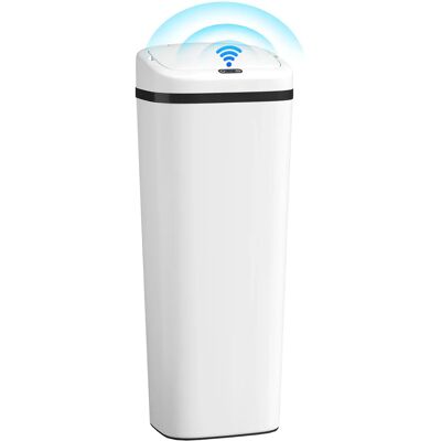 HOMCOM Poubelle de cuisine automatique fine 50L, double mode d'ouverture, poubelle à capteur de mouvement sans contact, blanc - Publicité HOMCOM Poubelle de cuisine automatique fine 50L, double mode d'ouverture, poubelle à capteur de mouvement sans contact, blanc - Publicité