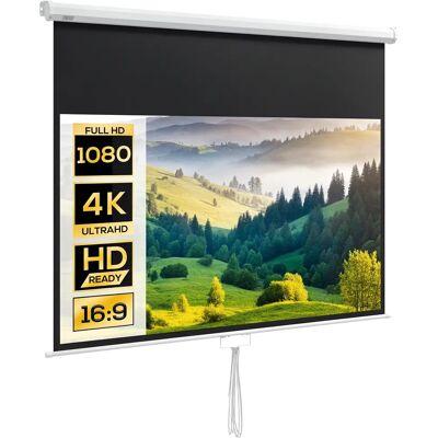 HOMCOM Écran de projection de 80 pouces, écran vidéoprojecteur, pour home cinéma, 16:9 4K HD, fixation mur ou plafond, 187 x 8 x 150 cm, blanc - Publicité HOMCOM Écran de projection de 80 pouces, écran vidéoprojecteur, pour home cinéma, 16:9 4K HD, fixation mur ou plafond, 187 x 8 x 150 cm, blanc - Publicité