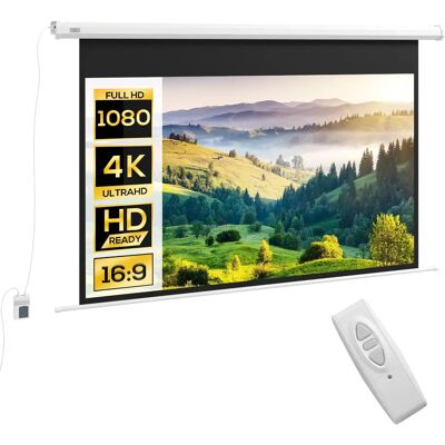 HOMCOM Écran vidéoprojecteur 120 Pouces, 16:9 4K HD écran de projection motorisé et électrique, écran de projection tv et home cinéma, montage mural ou plafond, panneau de commande et télécommande - Publicité HOMCOM Écran vidéoprojecteur 120 Pouces, 16:9 4K HD écran de projection motorisé et électrique, écran de projection tv et home cinéma, montage mural ou plafond, panneau de commande et télécommande - Publicité