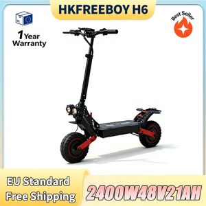 HKFREEBOY H6 E Scooter 2400W48V21AH Batterie Double Amortisseurs à Ressort