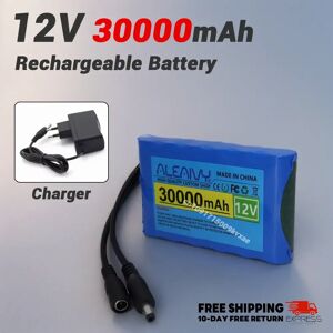 Reoaoone Batteries portables Super 12V 30000mah, Lithium-Ion Rechargeable, capacité DC 12.6v 30ah, moniteur de caméra de vidéosurveillance + chargeur