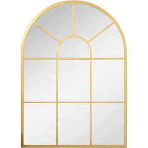 Homcom miroir mural décoratif miroir de fenêtre en métal pour