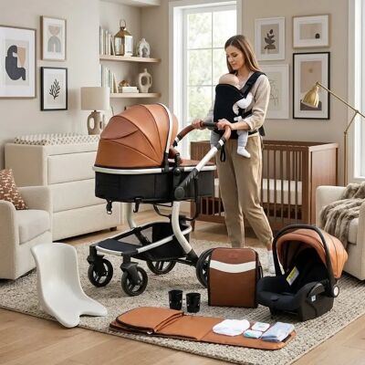 Magic ZC(母婴) Système de voyage pour bébé 3 en 1 avec siège auto pour nourrisson - Poussette convertible réversible avec nacelle, poussette compacte pliable d'une seule main avec roues tout-terrain amortissantes, - Publicité Magic ZC(母婴) Système de voyage pour bébé 3 en 1 avec siège auto pour nourrisson - Poussette convertible réversible avec nacelle, poussette compacte pliable d'une seule main avec roues tout-terrain amortissantes, - Publicité