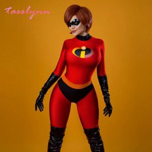 tasslynn Mère Mme Incroyables Cosplay Elastigirl Hulk Spider famille adulte