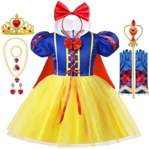 TONGTONGMI Déguisement de princesse blanche-neige pour enfants filles, Costume d'halloween