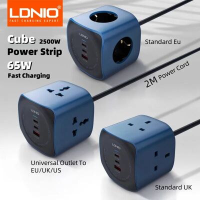 Ldnio cube Power Board 65w station de charge 2m câble d'alimentation UK - US - eu adaptateur de prise USB protection contre les surtensions - Publicité Ldnio cube Power Board 65w station de charge 2m câble d'alimentation UK - US - eu adaptateur de prise USB protection contre les surtensions - Publicité