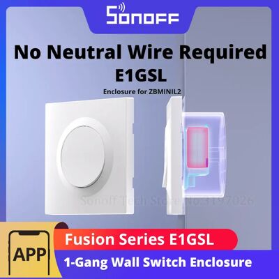 SONOFF E1GSL boîtier d'interrupteur mural aucun fil neutre requis matériau PC Ultra-mince boîtier d'installation à clipser pour ZBMINIL2 - Publicité SONOFF E1GSL boîtier d'interrupteur mural aucun fil neutre requis matériau PC Ultra-mince boîtier d'installation à clipser pour ZBMINIL2 - Publicité
