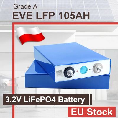 AQTA Stock ue EVE 105AH LiFePO4 batterie Batteries rechargeables nouvelles cellules originales pour système d'énergie solaire de qualité A 12V 24V 48V 100AH - Publicité AQTA Stock ue EVE 105AH LiFePO4 batterie Batteries rechargeables nouvelles cellules originales pour système d'énergie solaire de qualité A 12V 24V 48V 100AH - Publicité