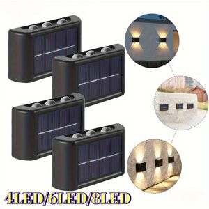XIWANGFIRE Lampe solaire murale extérieure, étanche, alimentée par l'énergie solaire, éclairage vers le haut et vers le bas, décoration de jardin, de cour, d'extérieur, lumières solaires