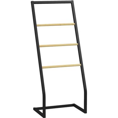 Porte-serviettes autoportant Homcom pour salle de bain, avec 4 barres en bambou et en acier pour buanderie, 40,5 x 28 x 98 cm, noir et naturel - Publicité Porte-serviettes autoportant Homcom pour salle de bain, avec 4 barres en bambou et en acier pour buanderie, 40,5 x 28 x 98 cm, noir et naturel - Publicité