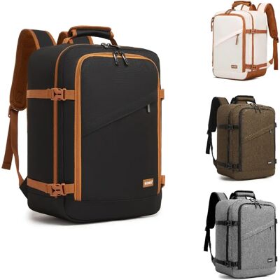 Sac de cabine Kono pour Ryanair (40x30x20 cm, 24L), sac à dos de voyage sous siège, taille cabine, noir/marron - Publicité Sac de cabine Kono pour Ryanair (40x30x20 cm, 24L), sac à dos de voyage sous siège, taille cabine, noir/marron - Publicité