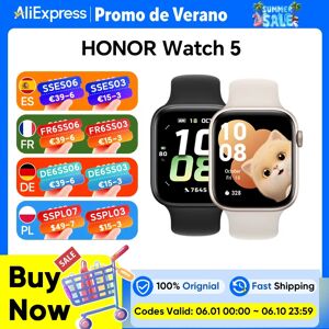 Montre connectée HONOR Watch 5 version globale, suivi GPS précis, analyse rapide de la santé, grand écran de 1,85 pouce, GPS pris en charge, IP68 - Publicité Montre connectée HONOR Watch 5 version globale, suivi GPS précis, analyse rapide de la santé, grand écran de 1,85 pouce, GPS pris en charge, IP68 - Publicité