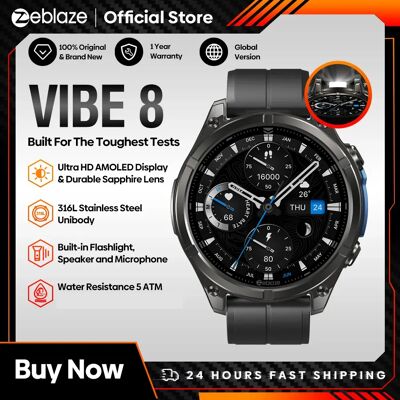 Nouveau 2025 Zeblaze VIBE 8 appels vocaux 1.43 "AMOLED affichage montre intelligente lampe de poche intégrée fréquence cardiaque pression artérielle montre intelligente - Publicité Nouveau 2025 Zeblaze VIBE 8 appels vocaux 1.43 "AMOLED affichage montre intelligente lampe de poche intégrée fréquence cardiaque pression artérielle montre intelligente - Publicité