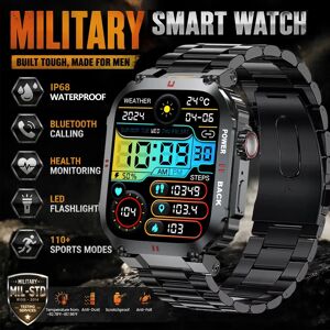 ChiBear Nouvelle Montre Connectée de Sport Extérieur 2026 avec Éclairage LED au Poignet, Suivi du Sommeil, Écran Couleur Haute Définition, Appel Bluetooth pour Hommes