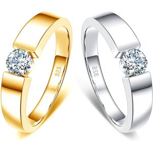 Aucun Bague de mariage en Moissanite pour hommes, anneau rond