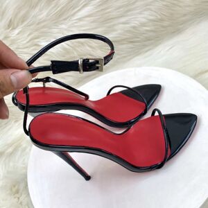 Keshangjia-Sandales à lanières pour femmes, chaussures confortables, grande taille, noir,