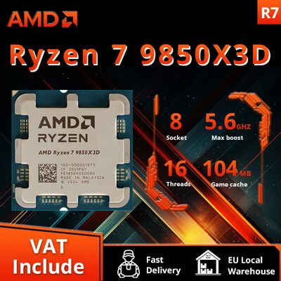 Processeur AMD Ryzen 7 9850X3D 8 cœurs 16 threads 120W Socket AM5 DDR5 4,7 GHz L3=96M 4NM R7 9850X3D sans refroidisseur - Publicité Processeur AMD Ryzen 7 9850X3D 8 cœurs 16 threads 120W Socket AM5 DDR5 4,7 GHz L3=96M 4NM R7 9850X3D sans refroidisseur - Publicité