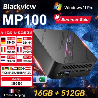 Blackview MP100 Mini PC 7430U 16GB DDR4 512GB SSD WiFi 6 Windows 11 Pro AMD 6 cœurs 12 threads Mini ordinateur BT5.2 - Publicité Blackview MP100 Mini PC 7430U 16GB DDR4 512GB SSD WiFi 6 Windows 11 Pro AMD 6 cœurs 12 threads Mini ordinateur BT5.2 - Publicité