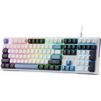 Redragon K668 clavier de jeu RVB à joint filaire, clavier mécanique 108 touches avec 4 touches supplémentaires, prise remplaçable à chaud améliorée - Publicité Redragon K668 clavier de jeu RVB à joint filaire, clavier mécanique 108 touches avec 4 touches supplémentaires, prise remplaçable à chaud améliorée - Publicité
