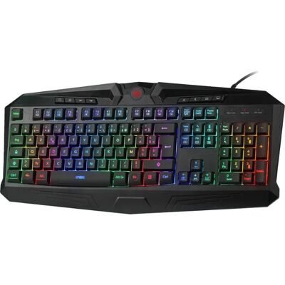 Redragon K503 AZERTY Clavier de jeu filaire, rétroéclairage LED RVB, touches multimédia, clavier à membrane silencieux avec repose-poignet - Publicité Redragon K503 AZERTY Clavier de jeu filaire, rétroéclairage LED RVB, touches multimédia, clavier à membrane silencieux avec repose-poignet - Publicité