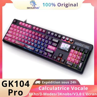 SKYLOONG GK104 Pro clavier de joueur mécanique clavier sans fil pleine taille rétro-éclairé rvb clavier Macro Konb remplaçable à chaud pour PC - Publicité SKYLOONG GK104 Pro clavier de joueur mécanique clavier sans fil pleine taille rétro-éclairé rvb clavier Macro Konb remplaçable à chaud pour PC - Publicité