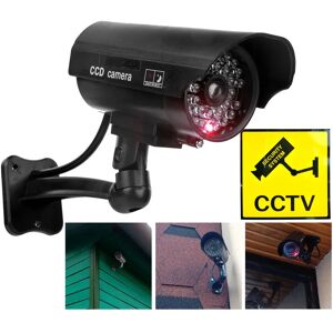 Caméra de surveillance CCTV Eleopard avec lumière LED rouge clignotante, fausse caméra extérieure/intérieure, caméra factice, étanche, sécurité