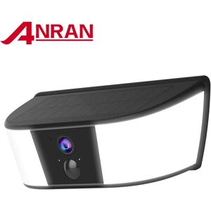 NONE Caméra solaire murale ANRAN 2K, caméra extérieure WIFI 2.4G, caméras de sécurité domestique, caméra à batterie, vision nocturne couleur, alarme locale, IP66