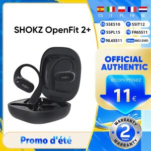 Casque audio ouvert SHOKZ OpenFit 2+ T921 avec Dolby Audio, Bluetooth 5.4 sans fil, micro intégré, autonomie de 48h, IP55, charge rapide - Publicité Casque audio ouvert SHOKZ OpenFit 2+ T921 avec Dolby Audio, Bluetooth 5.4 sans fil, micro intégré, autonomie de 48h, IP55, charge rapide - Publicité