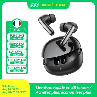 QCY MeloBuds N60 HT19 Écouteurs sans fil Bluetooth 6.0, réduction de bruit hybride ANC 56 dB, audio haute résolution LDAC avec double transducteur coaxial, autonomie de 45 heures - Publicité QCY MeloBuds N60 HT19 Écouteurs sans fil Bluetooth 6.0, réduction de bruit hybride ANC 56 dB, audio haute résolution LDAC avec double transducteur coaxial, autonomie de 45 heures - Publicité