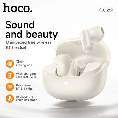 Écouteurs sans fil HOCO True Wireless Bluetooth 5.4, mini-casque intra-auriculaire, commande tactile, son HiFi, écouteurs sportifs, 28h d'autonomie en veille - Publicité Écouteurs sans fil HOCO True Wireless Bluetooth 5.4, mini-casque intra-auriculaire, commande tactile, son HiFi, écouteurs sportifs, 28h d'autonomie en veille - Publicité