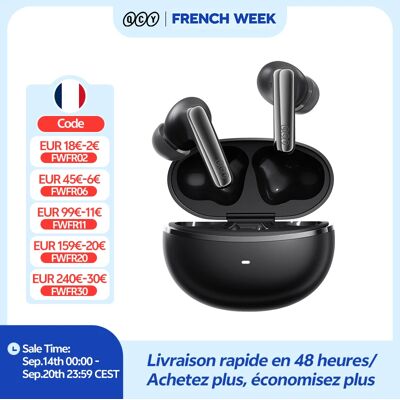 QCY MeloBuds N70 Écouteurs sans fil ANC Bluetooth 6.0, réduction de bruit adaptative, LDAC, audio haute résolution, 6 micros, ENC, 50 h d'autonomie, charge sans fil, détection intra-auriculaire - Publicité QCY MeloBuds N70 Écouteurs sans fil ANC Bluetooth 6.0, réduction de bruit adaptative, LDAC, audio haute résolution, 6 micros, ENC, 50 h d'autonomie, charge sans fil, détection intra-auriculaire - Publicité