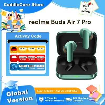 Écouteurs Bluetooth realme Buds Air 7 Pro, version mondiale, pour realme 16 pro plus, realme GT 8 Pro, autonomie de 48 heures, haute résolution 53dB - Publicité Écouteurs Bluetooth realme Buds Air 7 Pro, version mondiale, pour realme 16 pro plus, realme GT 8 Pro, autonomie de 48 heures, haute résolution 53dB - Publicité