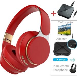 SHOUMI Écouteurs TV sans fil Bluetooth 5.0, adaptateur USB, casque stéréo pliable, oreillettes avec micro, pour Samsung TV, PC, musique