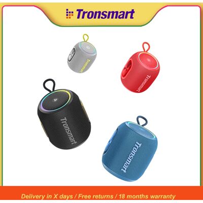 Enceinte portable Bluetooth Tronsmart T8 Mini avec audio à 360 degrés, 20 heures d'autonomie, étanche IPX7, contrôle par application pour le camping - Publicité Enceinte portable Bluetooth Tronsmart T8 Mini avec audio à 360 degrés, 20 heures d'autonomie, étanche IPX7, contrôle par application pour le camping - Publicité