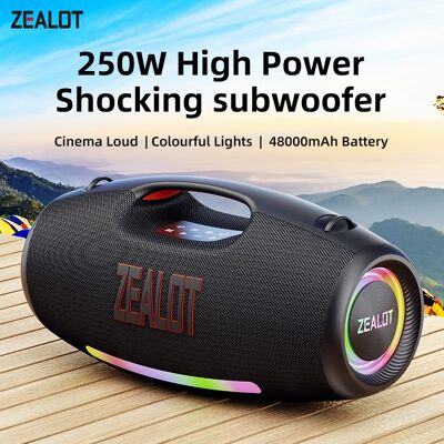 ZEALOT-S89 250W haut-parleur Bluetooth fort Portable étanche, caisson de basses Boombox extérieur sans fil triple radiateurs passifs-basse profonde - Publicité ZEALOT-S89 250W haut-parleur Bluetooth fort Portable étanche, caisson de basses Boombox extérieur sans fil triple radiateurs passifs-basse profonde - Publicité
