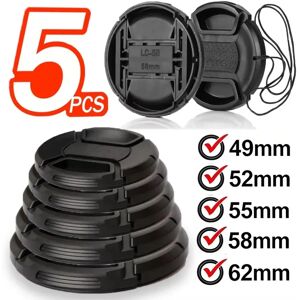 Capuchons d'objectif d'appareil photo 49/52/55/58/62mm avec cordon