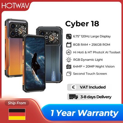HOTWAV Cyber 18 Smartphone Robuste Android 16 Écran 6,75'' 120Hz Octa-core 6200mAh 20W Téléphone Mobile avec Outil IA Développé en Interne Lumière Dynamique RGB Caméra Arrière 64MP Vision Nocturne - Publicité HOTWAV Cyber 18 Smartphone Robuste Android 16 Écran 6,75'' 120Hz Octa-core 6200mAh 20W Téléphone Mobile avec Outil IA Développé en Interne Lumière Dynamique RGB Caméra Arrière 64MP Vision Nocturne - Publicité