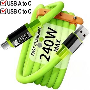 NONE Câble de charge super rapide 240W Type C vers Type C, chargeur universel haute puissance, cordon USB pour iPhone 16 15 14 Xiaomi Huawei Samsung