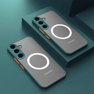 NONE Coque de protection magnétique mate S26 S25 Ultra Plus pour Samsung Galaxy S26 S25 S24 S23 Ultra Plus, compatible charge sans fil, finition givrée couverture