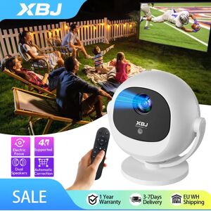 XBJ Mini projecteur amélioré, 1280x720P HD, projecteur portable LED 300 ANSI avec Bluetooth 6.0, correction automatique de la distorsion trapézoïdale, HDMI, USB, home cinéma