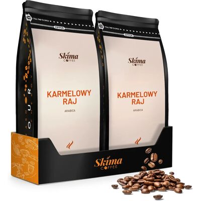 SKIMA COFFEE Café en grains entiers 2x1kg CARAMEL PARADISE/CHOCOLATE PLEASURE Frais + CADEAU GRATUIT - Publicité SKIMA COFFEE Café en grains entiers 2x1kg CARAMEL PARADISE/CHOCOLATE PLEASURE Frais + CADEAU GRATUIT - Publicité