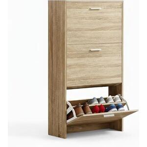 CATAVANA - Meuble de Rangement a Chaussure 18 Paires - Armoire Etagere Grande Capacité - pour Entree, Couloir - MDF Style Bois - L60xP24xH113 cm - Bois Clair - Idéal pour Entrée ou Couloir - Publicité CATAVANA - Meuble de Rangement a Chaussure 18 Paires - Armoire Etagere Grande Capacité - pour Entree, Couloir - MDF Style Bois - L60xP24xH113 cm - Bois Clair - Idéal pour Entrée ou Couloir - Publicité