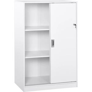 Armoire de bureau Homcom avec 2 portes coulissantes et 3 étagères 80X40X120 cm - Publicité Armoire de bureau Homcom avec 2 portes coulissantes et 3 étagères 80X40X120 cm - Publicité